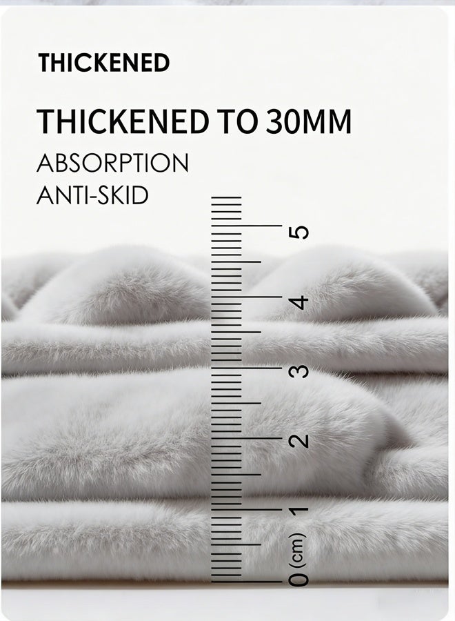 Bath Mat, Washable Chenille Bathroom Rug with Rubber Backing - Super Absorbent, Quick-Dry Microfiber, Soft & Thick Shower Floor Mat, Non-Slip Bathmat Runner for Bathroom Decor, 40x60 cm, Grey - Image 4